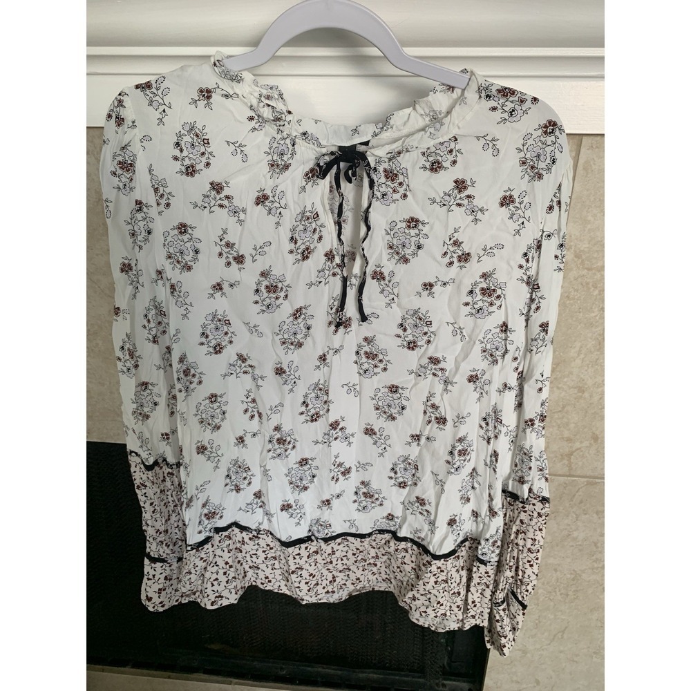 Ann Taylor Women's Floral Print Blouse Long Sleeve  Size Large